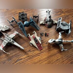 Lot Of 2005 ish Star Wars Micro Machines Mini Figures Galoob ships toy